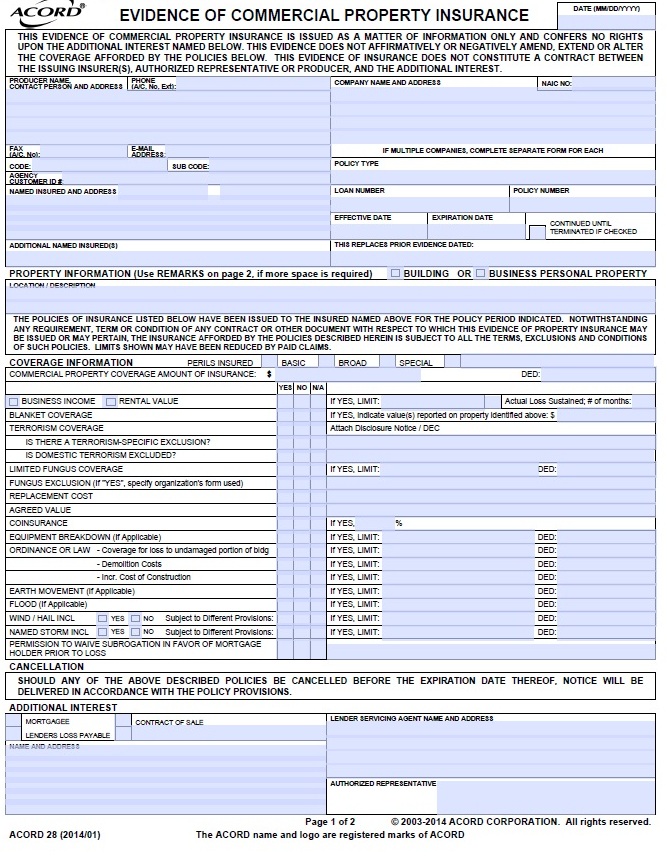 ACORD-28-In-Insurance